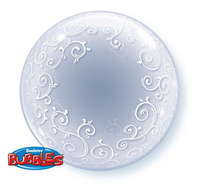 Balon foliowy 24" QL Bubble Deco "Filigranowe Ozdoby"