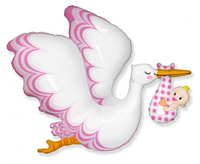 Balon foliowy 24 cale FX - Bocian Baby Girl