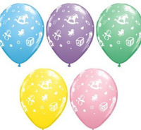 Balon QL 11" z nadr. "Zabaweczki", pastel mix