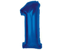 Balon foliowy Smart, cyfra 1, niebieska, 92 cm