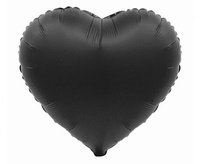 Balon foliowy Serce matowy czarny 45 cm