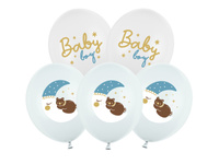 Balony lateksowe Baby Shower Baby boy niebieskie 30 cm 6 szt.