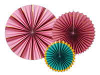 Rozety dekoracyjne burgund 26-43 cm 3 szt.
