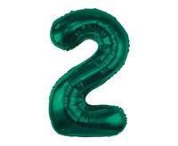Balon foliowy Cyfra 2 butelkowa zieleń 85 cm