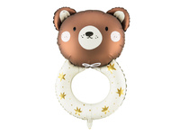 Balon foliowy Baby Shower Grzechotka miś brązowy 61 x 88 cm