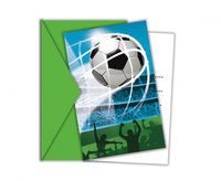 Zaproszenia z kopertami Soccer Fans, 6 szt.
