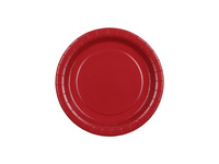 Talerzyki papierowe czerwone 18 cm 6 szt. PartyDeco