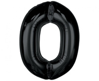 Balon foliowy Smart, cyfra 0, czarna, 92 cm