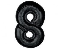 Balon foliowy Smart, cyfra 8, czarna, 92 cm