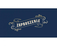 Zaproszenie ogólne granatowe 17 x 8,5 cm 10 szt.