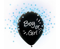 Balony lateksowe Gender Reveal konfetti Boy or Girl niebieskie 30 cm 4 szt.