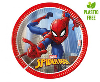 Talerzyki papierowe Spiderman Crime Fighter, next generation 20cm, 8 szt. (plastic-free)
