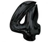 Balon foliowy Smart, cyfra 4, czarna, 92 cm