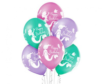 Balony D11 Birthday Mermaid, 6 szt.