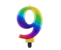Świeczka Cyfra 9 Galaxy wielokolorowa 8,0 cm