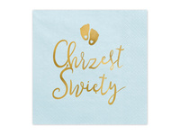 Serwetki Chrzest Święty, 33x33 cm, jasny niebieski (1 op. / 12 szt.)