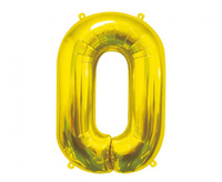 Balon foliowy Cyfra 0 złoty 85 cm