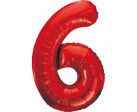 Balon foliowy Cyfra 6 czerwony 85 cm