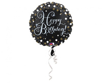 Balon foliowy 18" Sparkling Birthday, okrągły, 43cm, zapakowany
