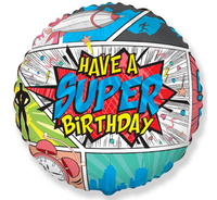 Balon foliowy SuperBirthday Comic 45 cm