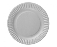 Talerzyki pap. jednokolorowe srebrne, 18cm/ 6szt.