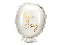 Balon foliowy Baby Shower Oh Baby kremowy 53 x 69 cm