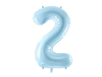 Balon foliowy Cyfra 2 jasnoniebieski 86 cm