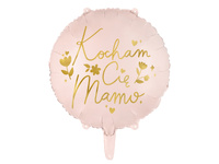 Balon foliowy Kocham Cię Mamo różowy 45 cm