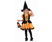 Zestaw dla dzieci Pomarańczowa Czarownica (sukienka, kapelusz), rozm. 92/104 cm