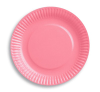 Talerzyki pap. jednokolorowe różowe, 18 cm, 6 szt.
