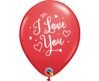 Balony lateksowe Serce I Love You czerwony 6 szt. 29 cm Qualatex
