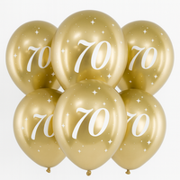 Balony lateksowe 70 urodziny Happy 70 Birthday Glossy złote 30 cm 6 szt.