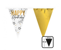 Girlanda flagi foliowe "Wszystkiego Najlepszego", 30 x 20 cm, 6 m.