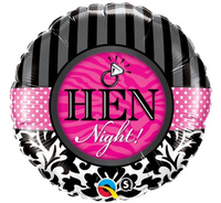 Balon foliowy 18" QL CIR "Hen Night! Damask & Stripes"