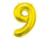 Balon foliowy B&C Cyfra 9, złota, 85 cm