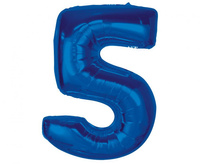 Balon foliowy Smart, cyfra 5, niebieska, 92 cm