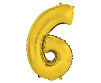 Balon foliowy "Cyfra 6", złota, 35 cm