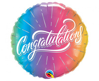 Balon foliowy 18" QL RND "Congratulations Vibrant Ombre"