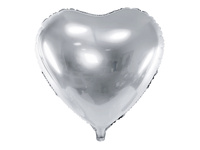 Balon foliowy Serce srebrny 61 cm