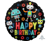 Balon foliowy 18" SHP -  Birthday robots