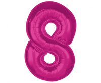 Balon foliowy Smart, cyfra 8, różowa, 92 cm