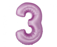 Balon foliowy Smart, Cyfra 3, lawendowa matowa, 76 cm