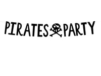 Baner Piraci Party czarny 14 x 100 cm