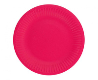 Talerzyki pap. jednokolorowe, magenta, 18 cm, 6 szt.