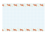 Obrus papierowy Kratka z końmi, mix, 180x120 cm