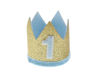 Korona filcowa Roczek, niebieska, 7x8 cm