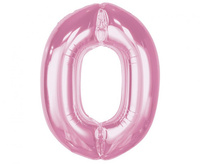 Balon foliowy Smart Cyfra 0 jasnoróżowy 92 cm