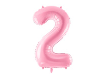 Balon foliowy Cyfra 2 różowy 86 cm