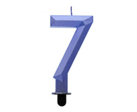 Świeczka cyferka 7 - Diament, metalik ciemnoniebieski, 7.6 cm