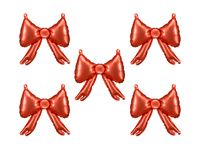 Balon foliowy do girland Kokardy czerwony 25,5 x 25 cm 5 szt.